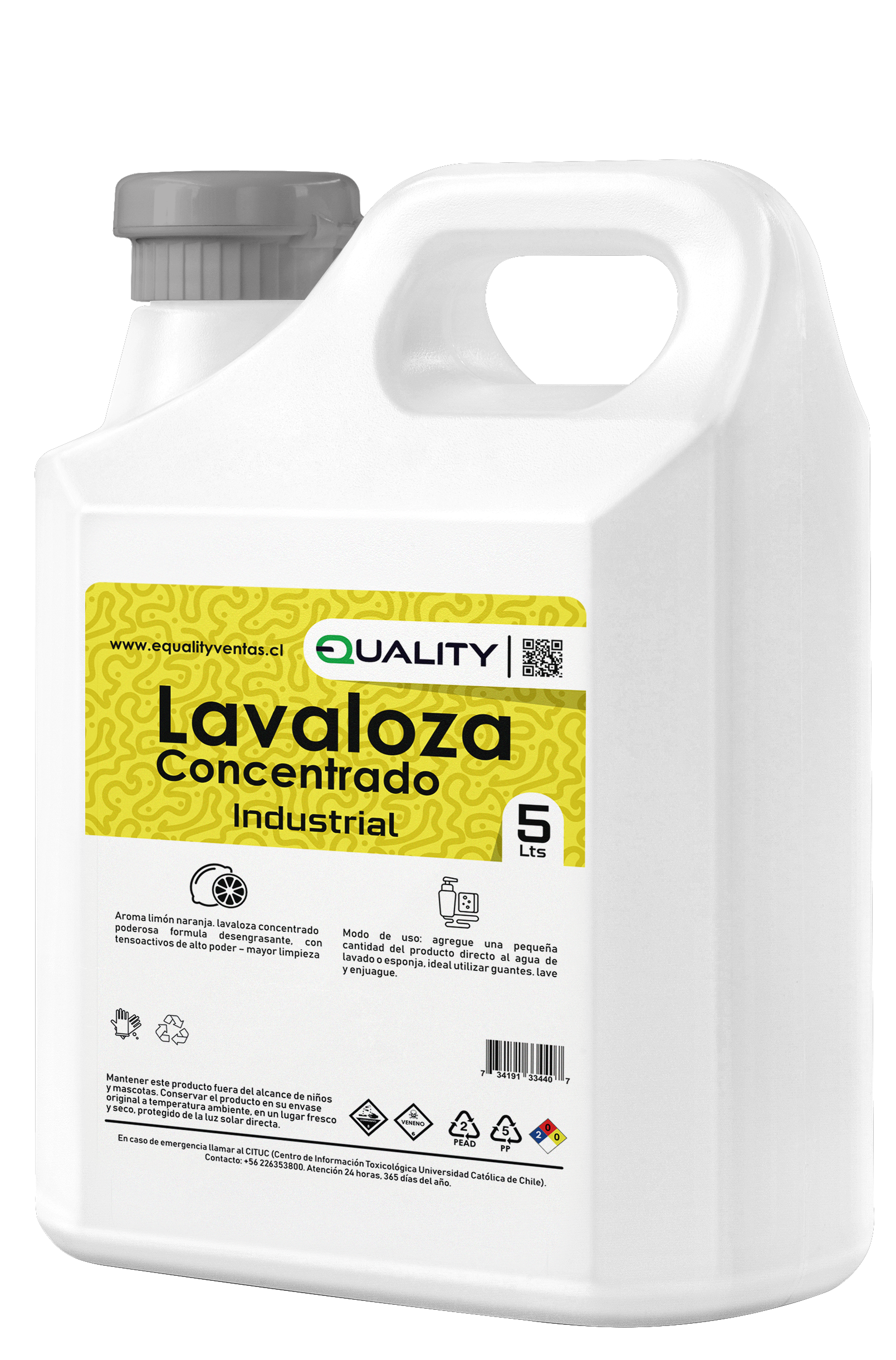 Lavaloza Industrial 5 litros concentrado detergente líquido desengrasante