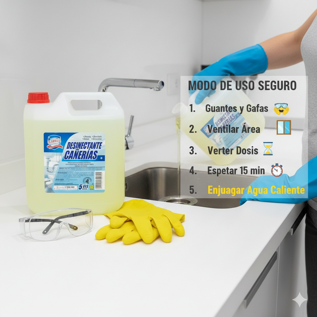 Destapa Cañerías 5 lts | Solución Industrial Potente