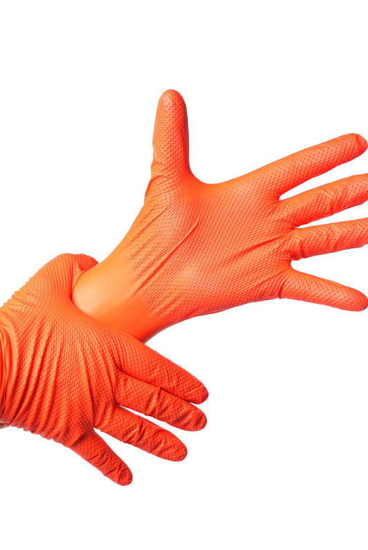 guantes de nitrilo naranjo