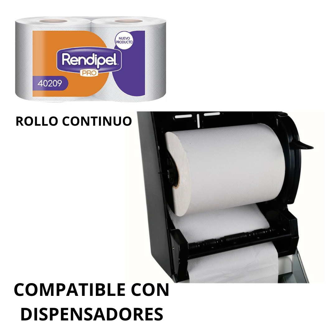 Toalla de Papel Rendipel Pro Una Hoja 190 mts c/u 2 Unid