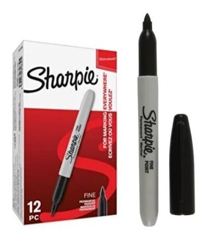 Sharpie marcador negro punta fina ideal para rotulación profesional