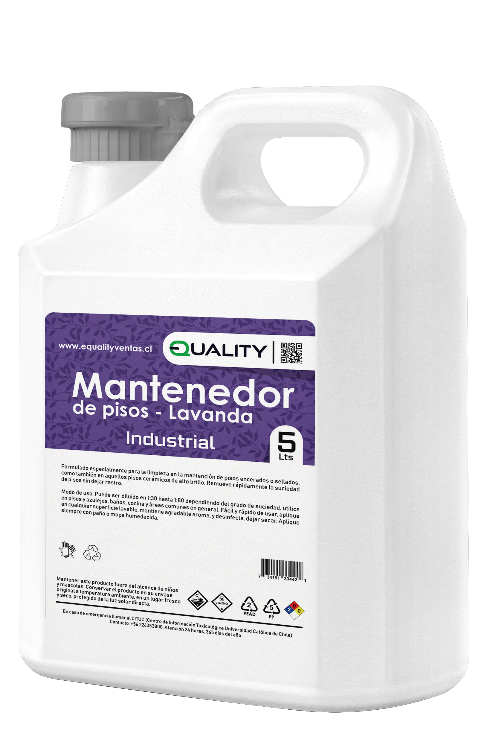 Mantenedor de pisos industrial 5 litros con aroma lavanda