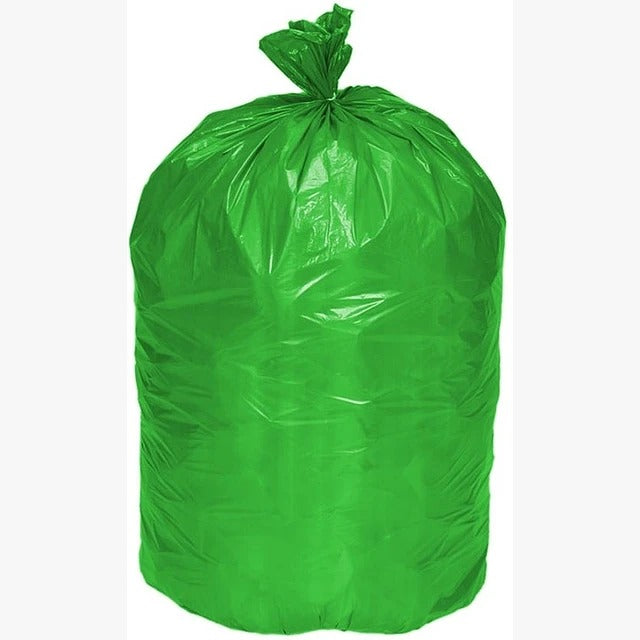 Saco para basura de uso industrial, bolsa plástica verde extra resistente para almacenamiento de residuos