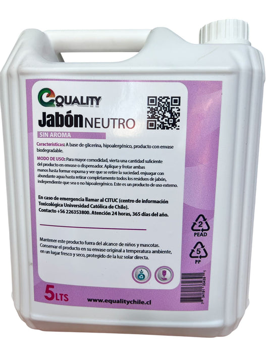 Jabon liquido neutro 5 litros Equality hipoalergénico