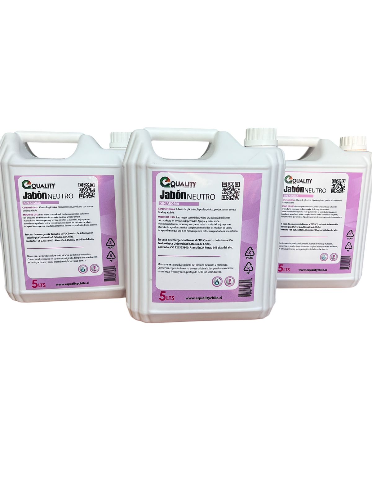 Jabon liquido neutro Equality 5 litros base glicerina