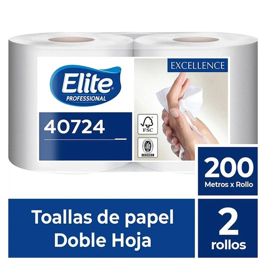 Toalla Papel Elite Doble Hoja 2x200 metros extra blanca Excellence