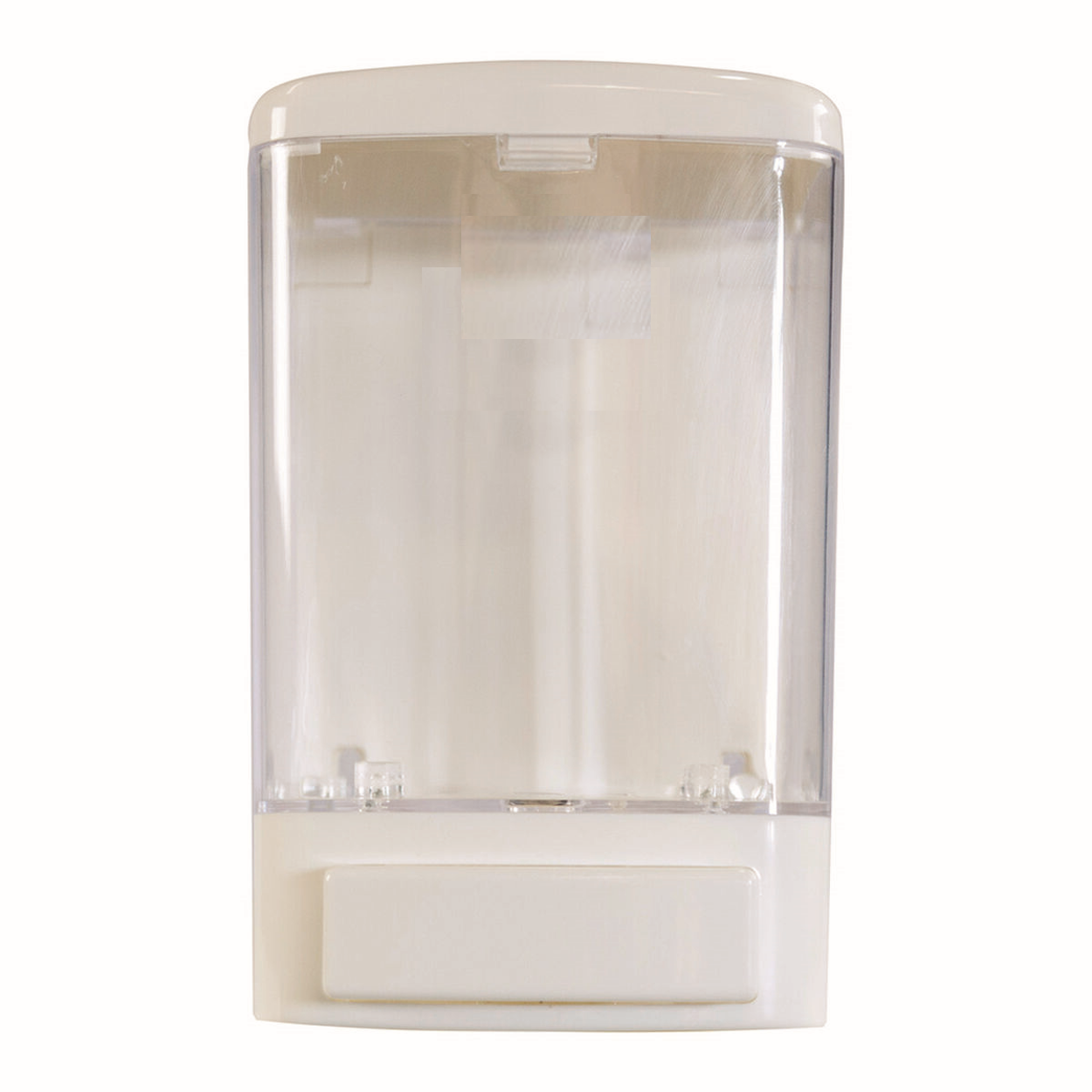 Dispensador de jabón líquido manual 1 litro plástico blanco transparente, ideal para alcohol gel y jabón antibacterial