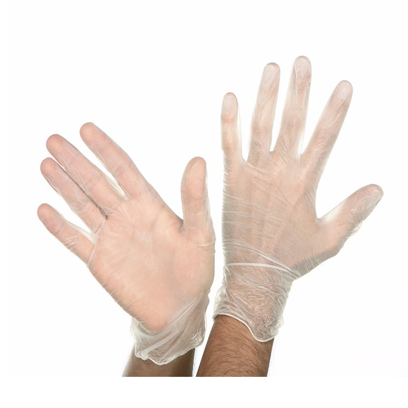 Guantes de Vinilo con Polvo: barrera de protección, ambidiestros libre de latex.
