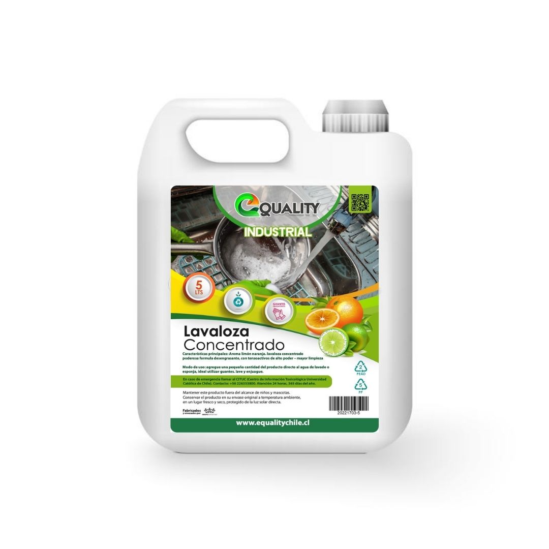 Pack 6 unidades detergente lavaloza industrial 5 litros con aroma limón