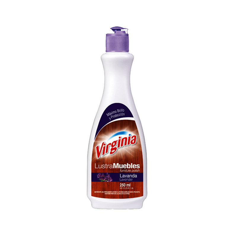 Lustra muebles Virginia tradicional: los limpia, abrillanta y los protege de la humedad. Indispensable en el hogar y oficina, su fórmula clásica hará que los vuelvas a lucir.