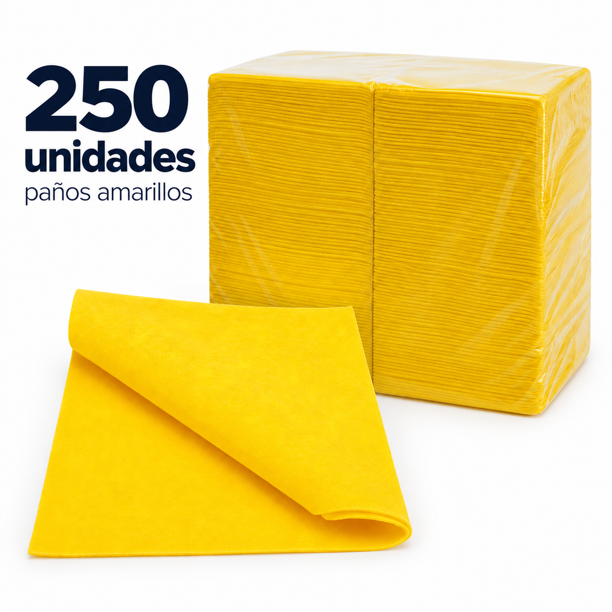 Paño Multiuso Amarillo Pack Mayorista 250 Unidades 38X38CM