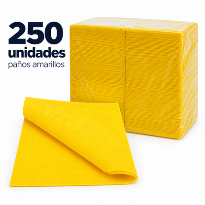 Paño Multiuso Amarillo Pack Mayorista 250 Unidades 38X38CM
