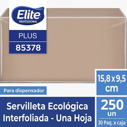Servilleta ecológica interfoliada 250 unidades - Producto sostenible y reciclado