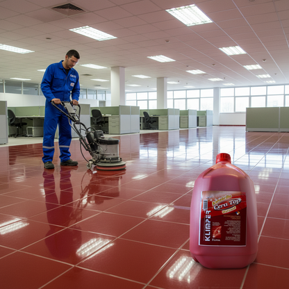Cera Acrílica Roja Autobrillo Klimper 5 Lts - Brillo y Protección Duradera