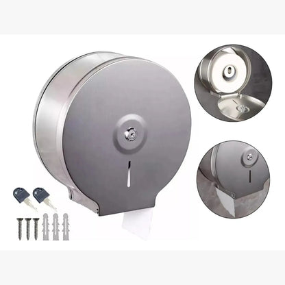 KIT DISPENSADOR HIGIENICO METALICO + 1 PACK HIGIENICO 6 ROLLOS