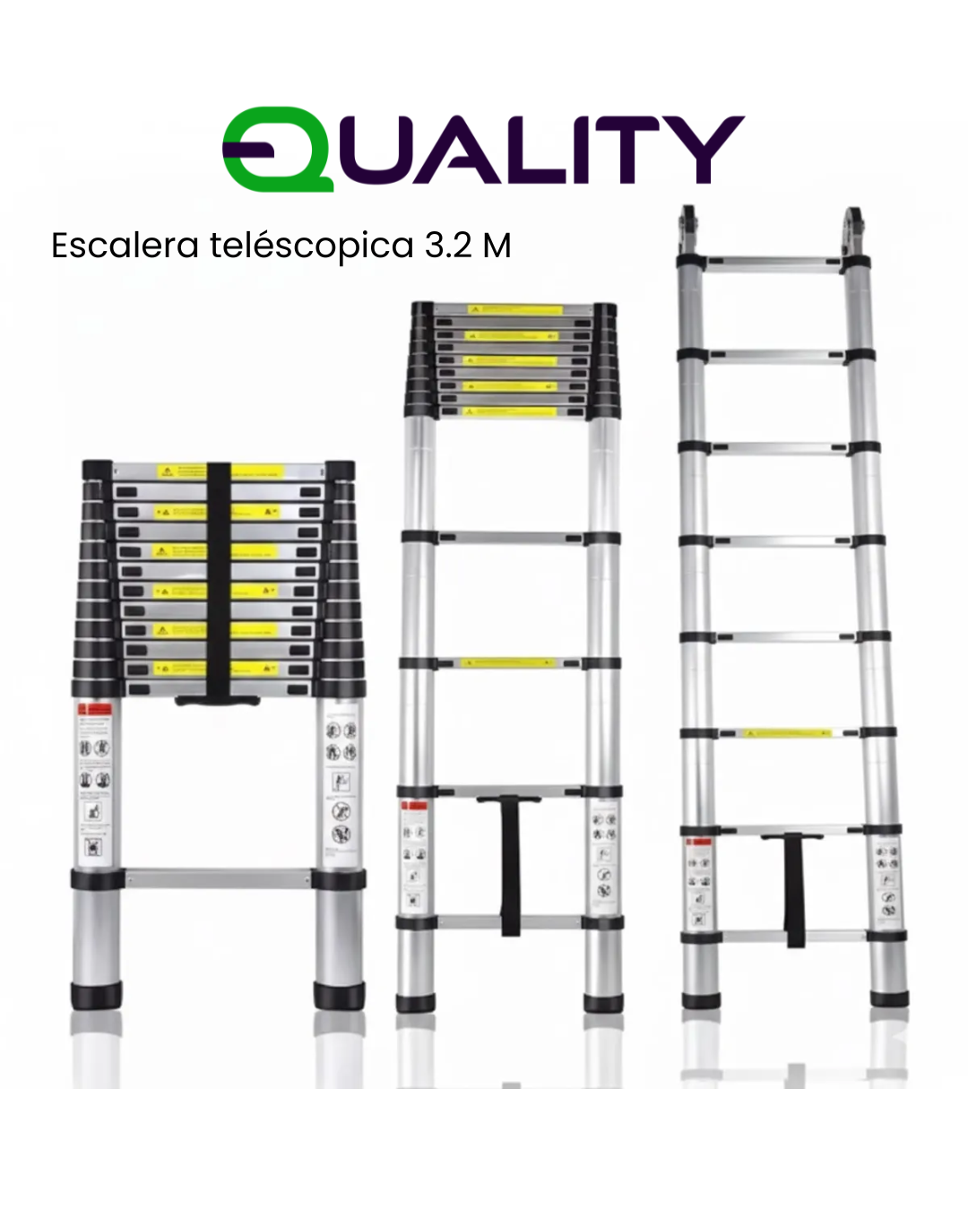 Escalera Telescopica Soporta 150kg Aluminio Retráctil 3.5 M
