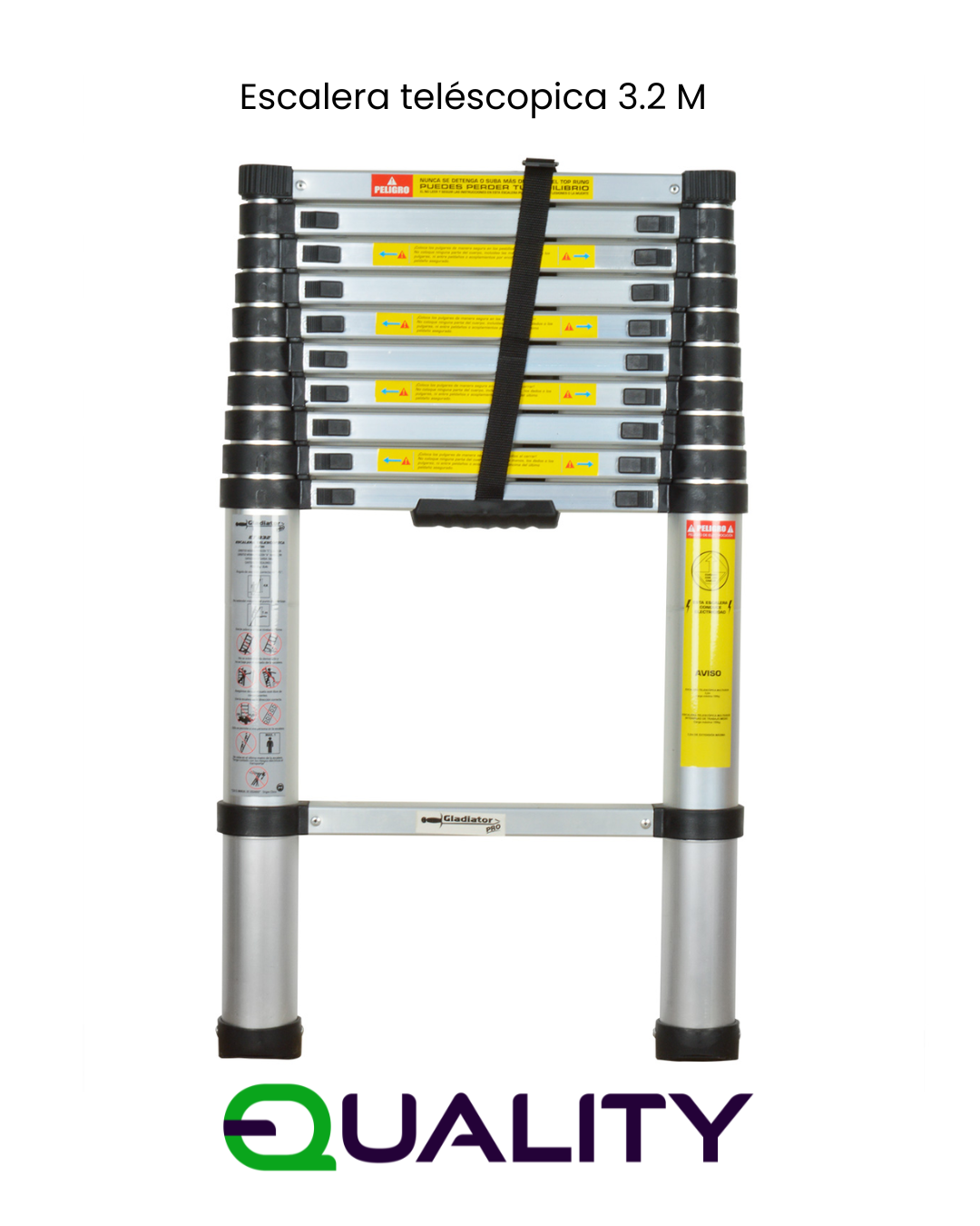 Escalera Telescopica Soporta 150kg Aluminio Retráctil 3.5 M