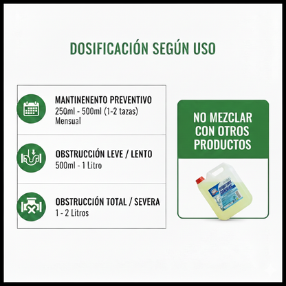 Destapa Cañerías 5 lts | Solución Industrial Potente
