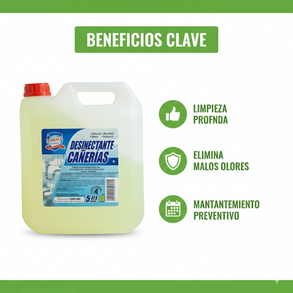Destapa Cañerías 5 lts | Solución Industrial Potente
