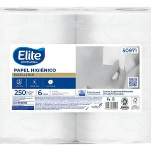 Papel Higiénico Elite Doble Hoja 6x250 Metros