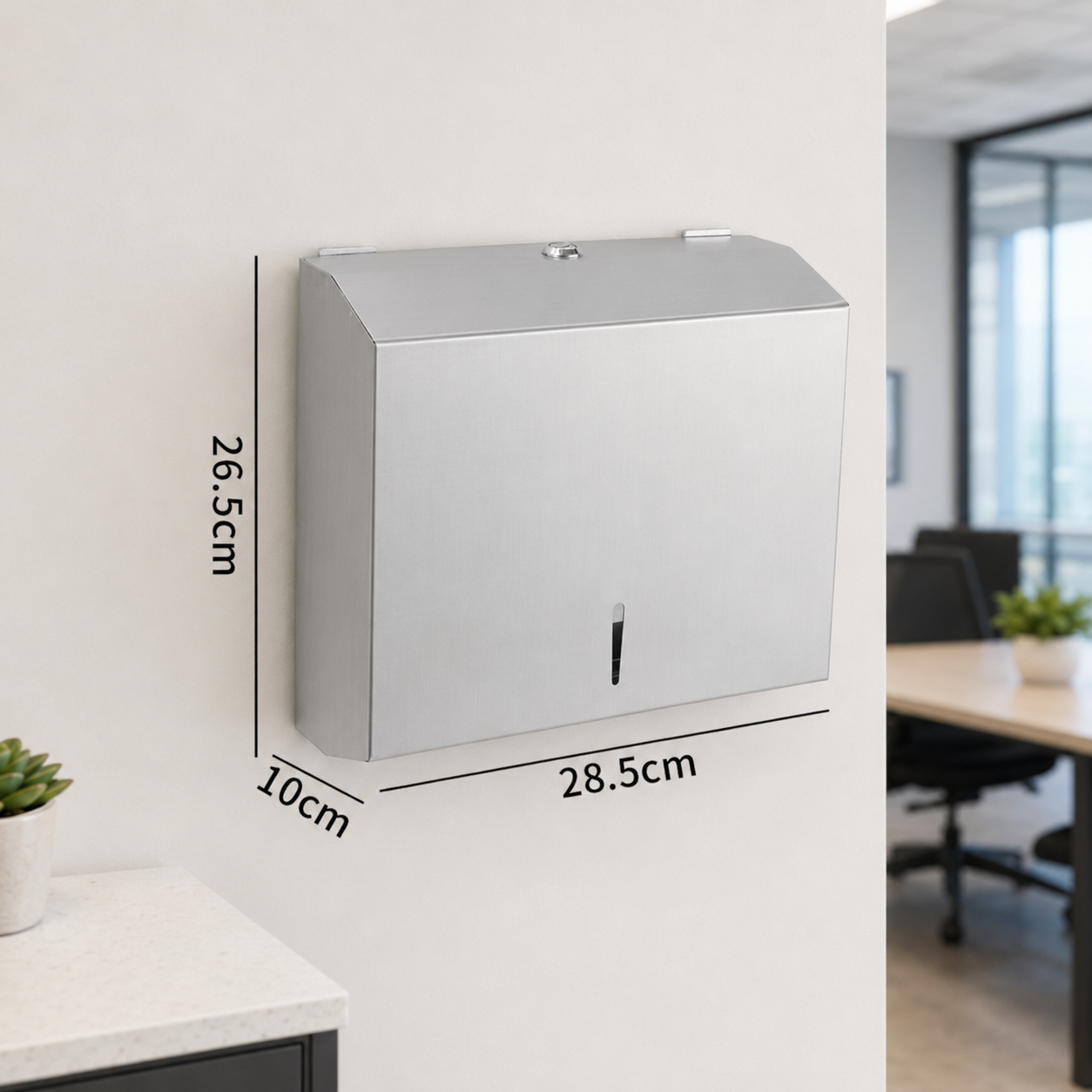 Dispensador Toalla Interfoliada Acero Inoxidable Con Llave de Seguridad