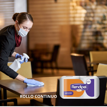 Toalla de papel industrial Rendipel Pro, pack de 2 rollos de 190 metros cada uno