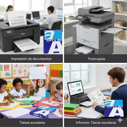 Pack 5 Resma Papel Fotocopia A4 Multipropósito 80g 500 Hojas Color Blanco