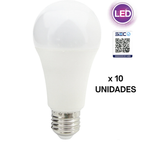 Pack 10 Ampolleta LED 15 W Luz Fria Megabright Base E-27