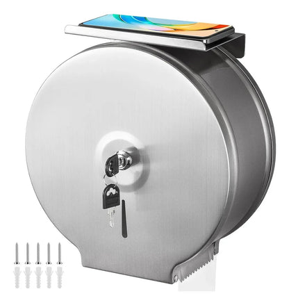 Dispensador De Papel Higienico Acero Inoxible Con Soporte Multiusos