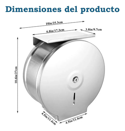 Dispensador De Papel Higienico Acero Inoxible Con Soporte Multiusos