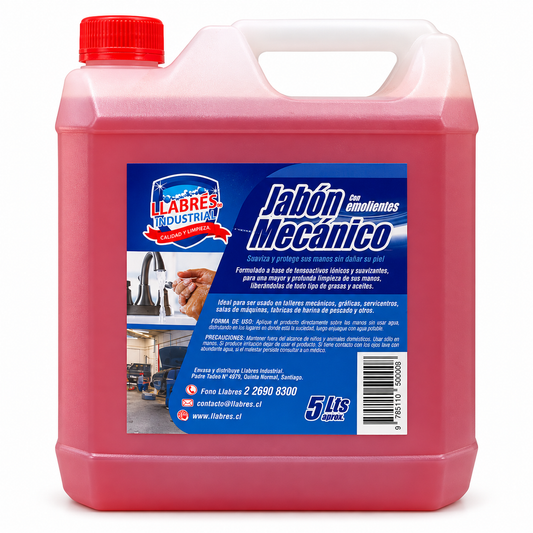Jabón Mecánico Industrial 5 Litros – Limpieza Profunda de Grasa y Aceite para Manos