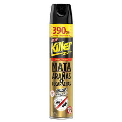 Envase de Insecticida Mata Arañas y Cucarachas, ideal para un hogar libre de plagas. Protección eficaz.