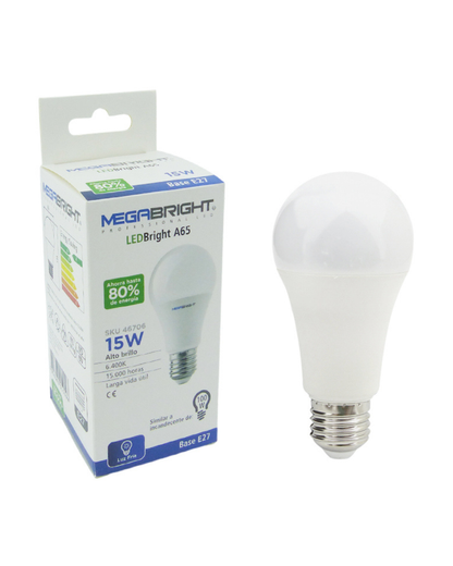 Pack 10 Ampolleta LED 15 W Luz Fria Megabright Base E-27