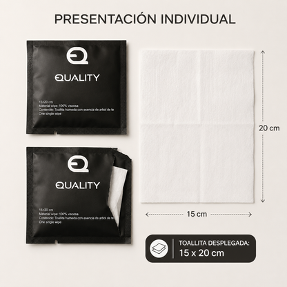 Toallitas Húmedas Individuales en Sachet | Caja 80 Unidades Equality