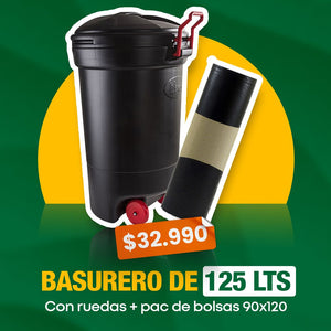 Basurero 125 Litros con Ruedas y Tapa Pack – Equalitychile
