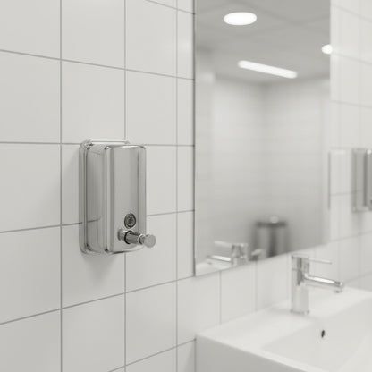 Dispensador de Jabón Metálico 1000 cc. Ideal para baños y cocinas.